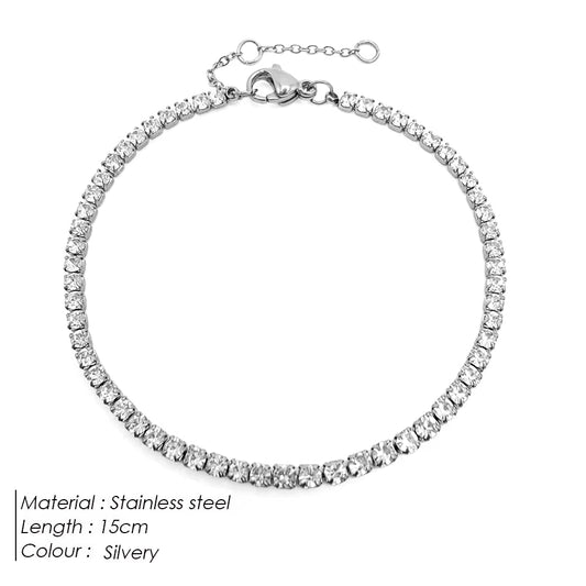 Emanco Stainless Steel Women'S Zirconia Tennis Bracelet High-End Bridal Jewelry Factory Outlet