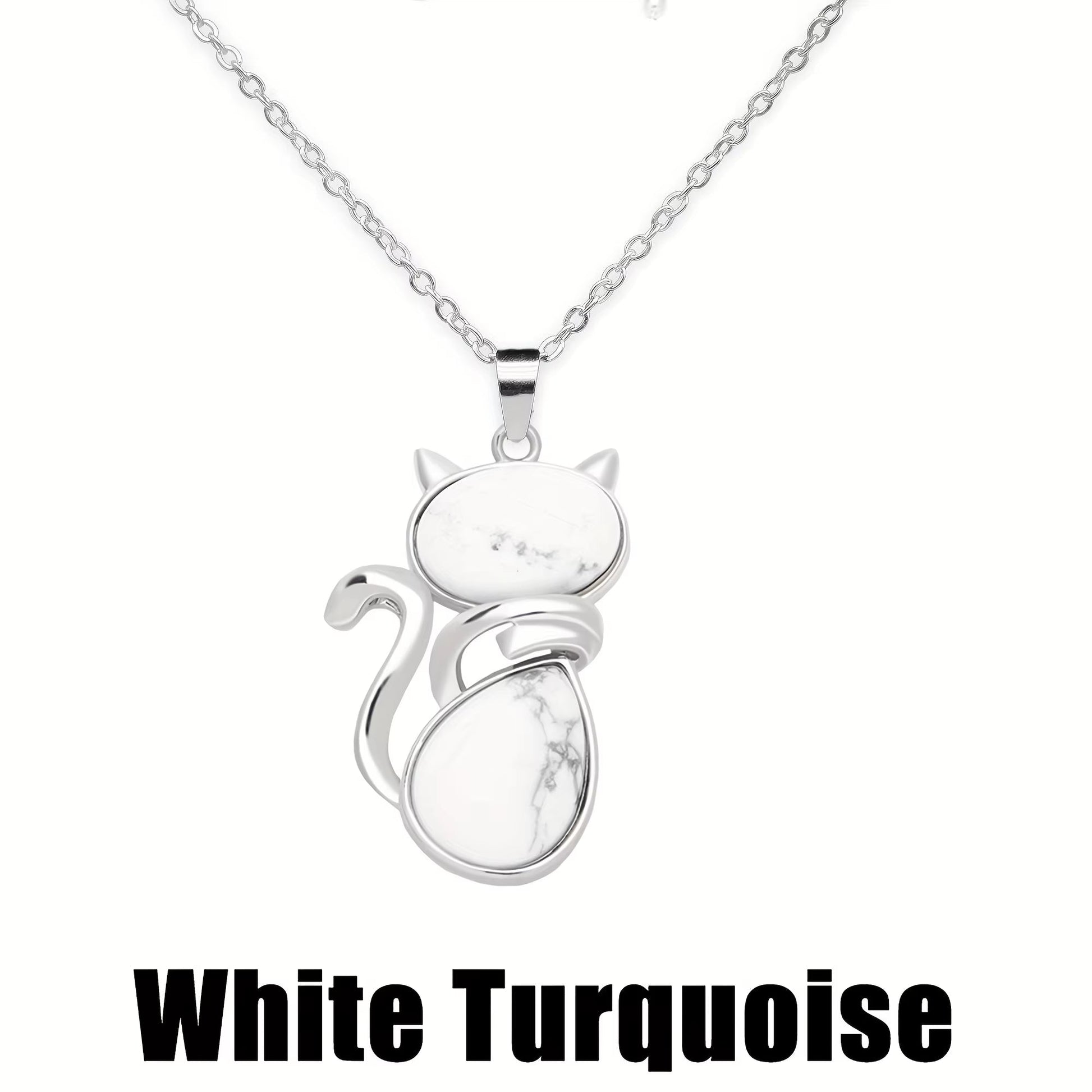 1Pc Natural Quartz Crystal Cat Ornaments Rose Quartz Tigers Eye Obsidian Necklace Pendant